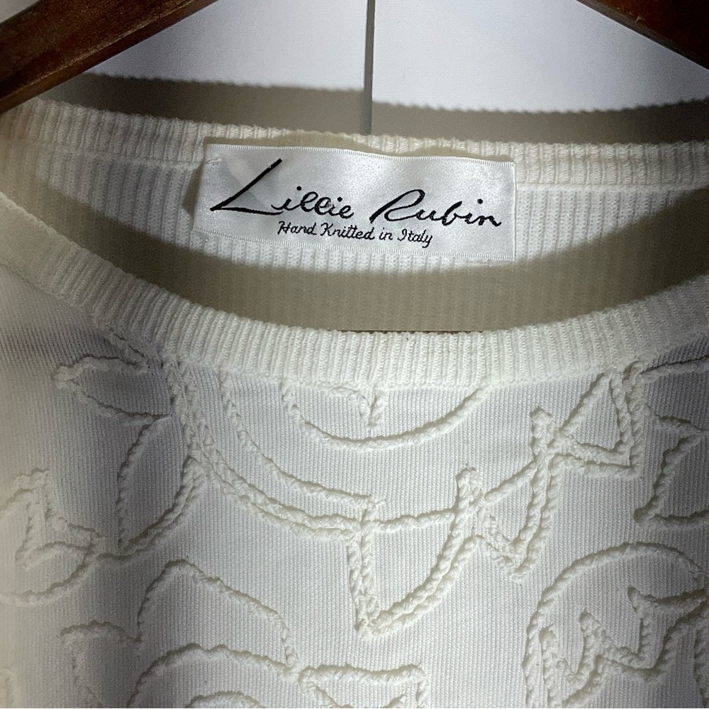 Lillie Rubin Hand Knitted in Italy Long Sleeve Round Neck Pretty Knit Design 44 - Picture 2 of 16